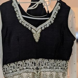 Black and white Anarkali / Salwar Kameez